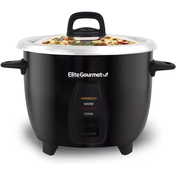 Rice Cookers ERC2010B Electric Rice Cooker with Stainless Steel Inner Pot Makes Soups, Stews, Porridge&rsquo;s, Grains and Cereals, 10 cups cooked (5 Cups uncooked), Black(10 Cups Cooked)