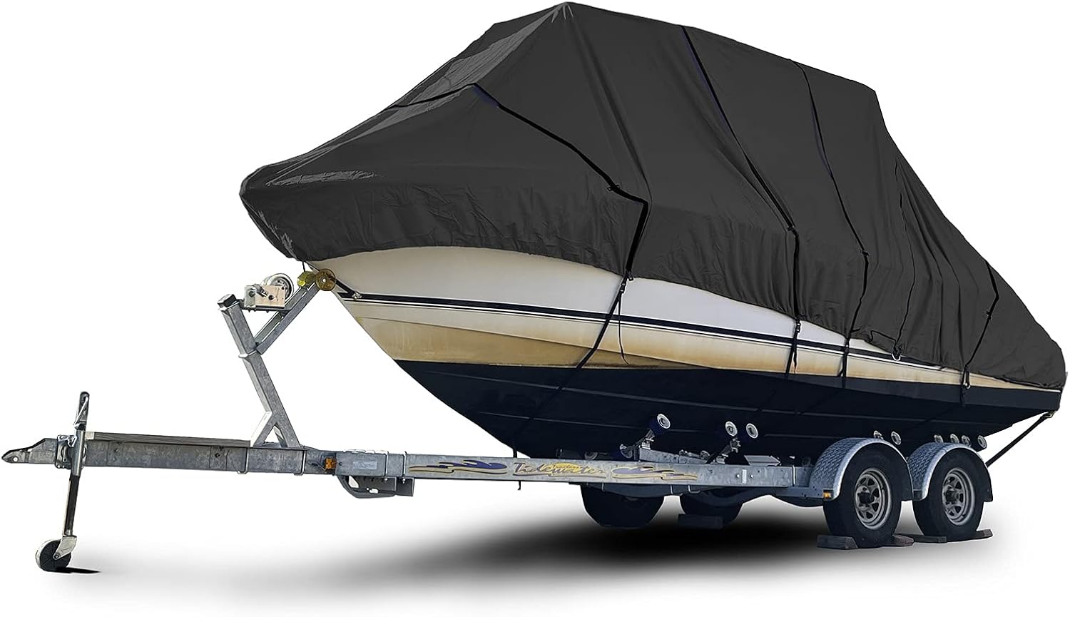 Eliteshield Heavy Duty T Top Hard Top Boat Cover, Marine Grade Solution-Dyed Polyester, UV Treated, Water Resistant, Fade Resistant, Tear Resistant Black Color 18 feet to 19 feet Long, 102