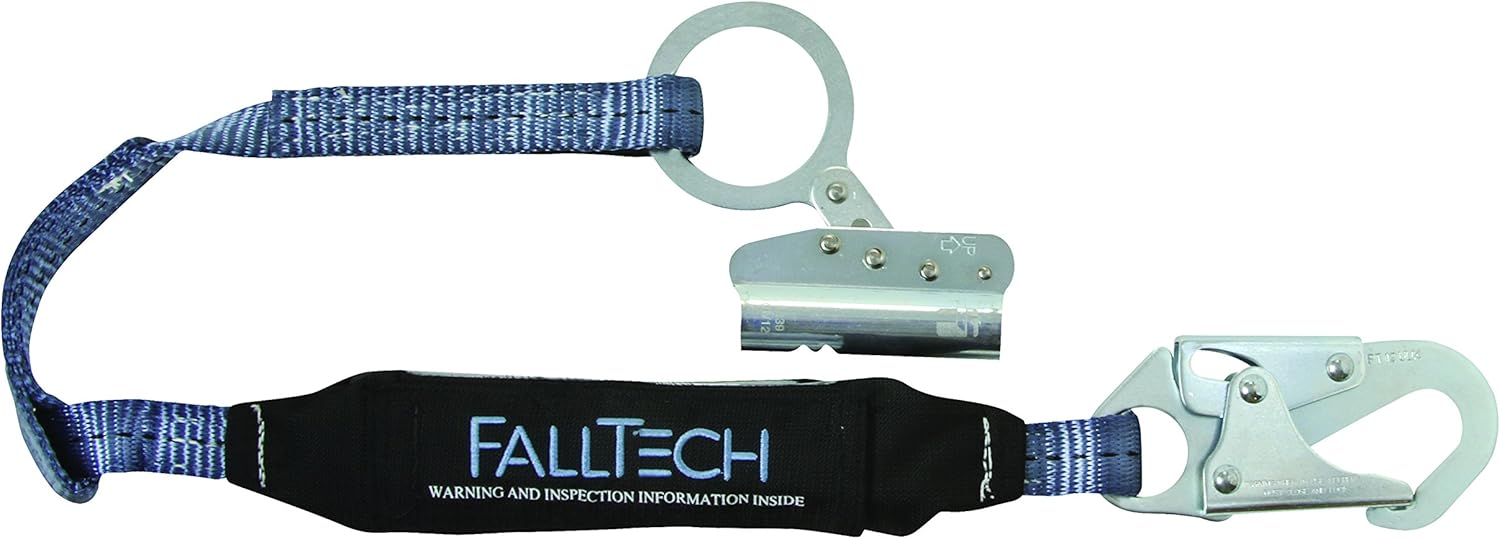 FallTech 8368 Rope Grab Lanyard Set-Single Leg, ViewPack with Self-Tracking Rope Grab, 1 Snap Hook for 5/8