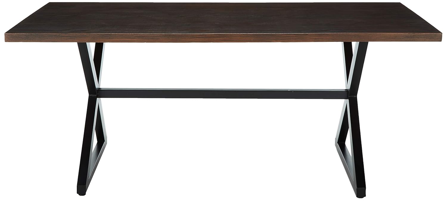 Christopher Knight Home Rolando Outdoor Aluminum Dining Table with Steel Frame, Brown / Black
