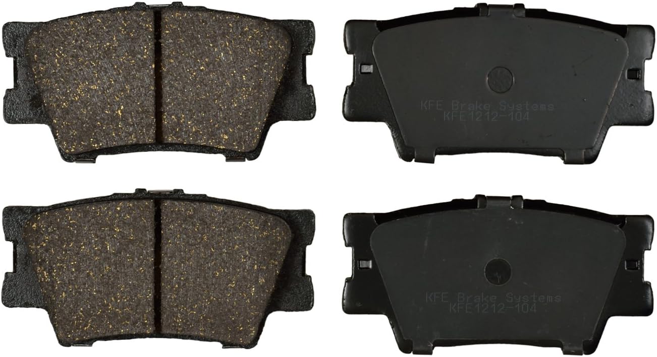 KFE KFE1212-104 Ultra Quiet Advanced Premium Ceramic Brake Pad REAR Set Compatible with: Toyota Camry, RAV4, RAV 4, Avalon, Matrix; Lexus ES300h, ES350, HS250h; Pontiac Vibe