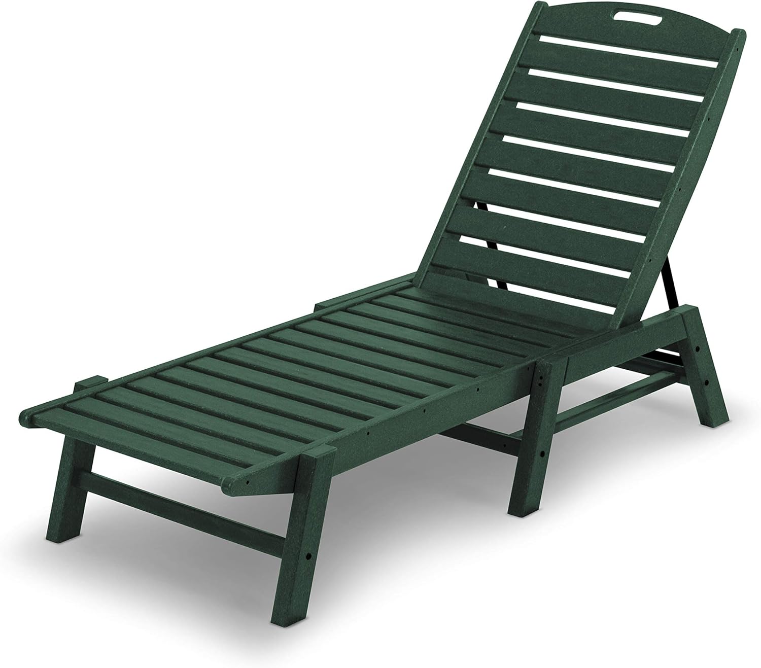 POLYWOOD Stackable Nautical Chaise, Teak