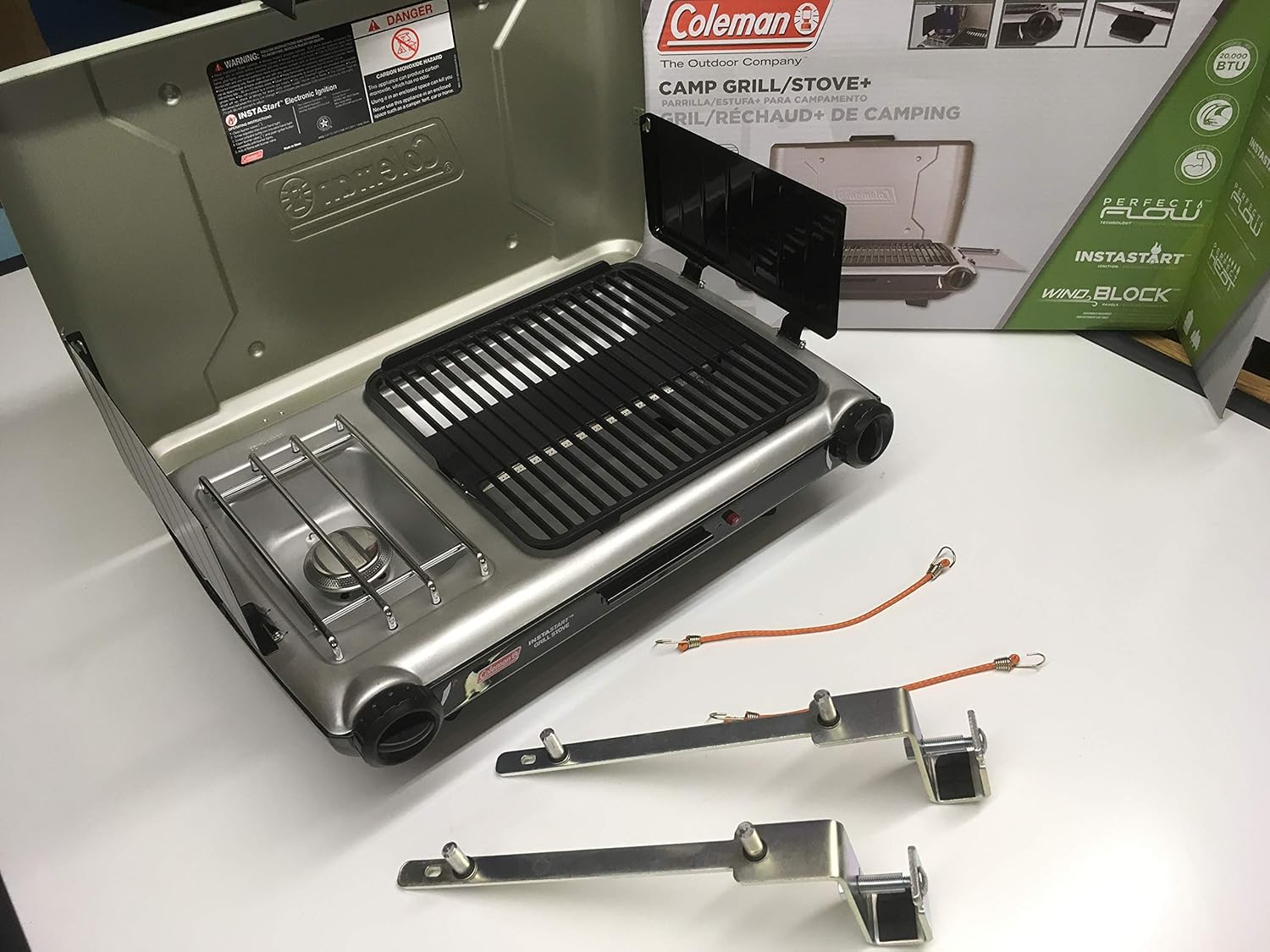 Arnall's Pontoon Grill Bracket Set (Grill Not Included) for Colman Camp Pack of 2