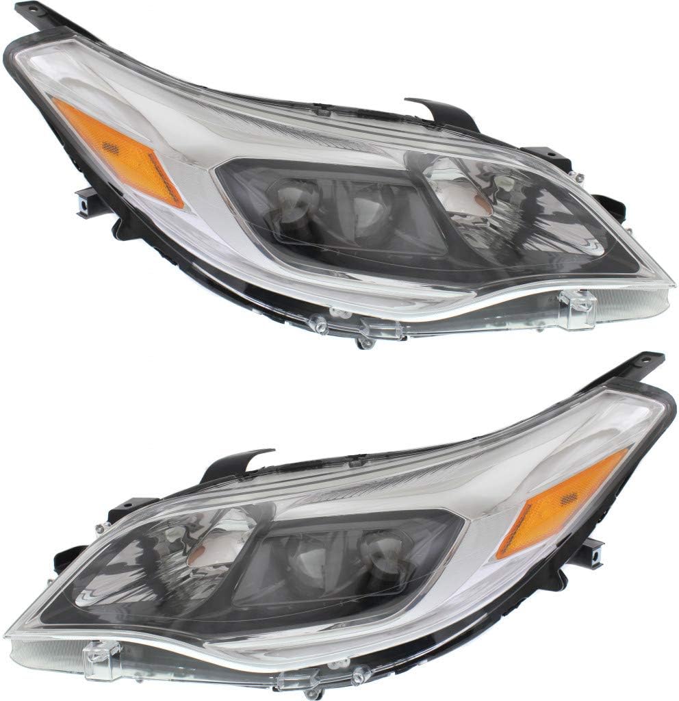 For 2013 2014 2015 Toyota Avalon Headlight Assembly Pair Driver and Passenger Side w/Bulbs Black Housing CAPA Certified For TO2502215