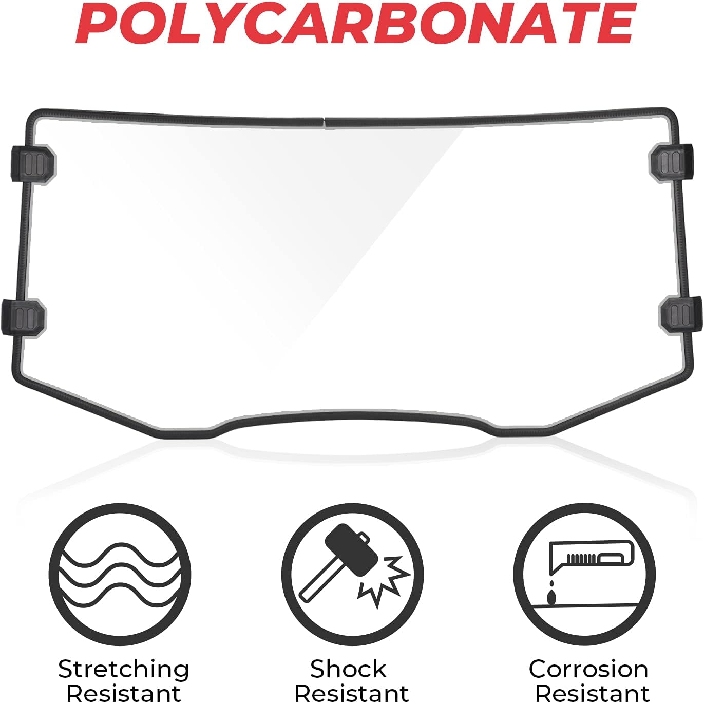 kemimoto UTV Windshield Compatible with Textron Wildcat XX 2018-2021 / Tracker XTR1000 2020-2021, 1/4