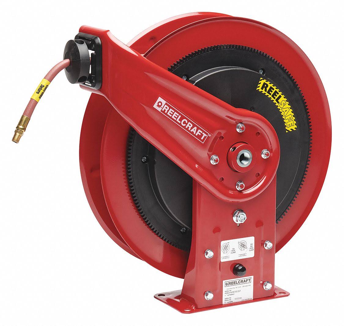 Reelcraft Spring Return Hose Reel, AIR, Water, 300 psi, Hose Capacity 50 ft (3/8 in I.D.) RS7650 OLP