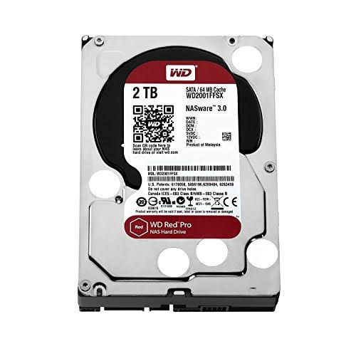 WD Red Pro 2TB NAS Hard Disk Drive - 7200 RPM SATA 6 Gb/s 64MB Cache 3.5 inch - Wd2001ffsx