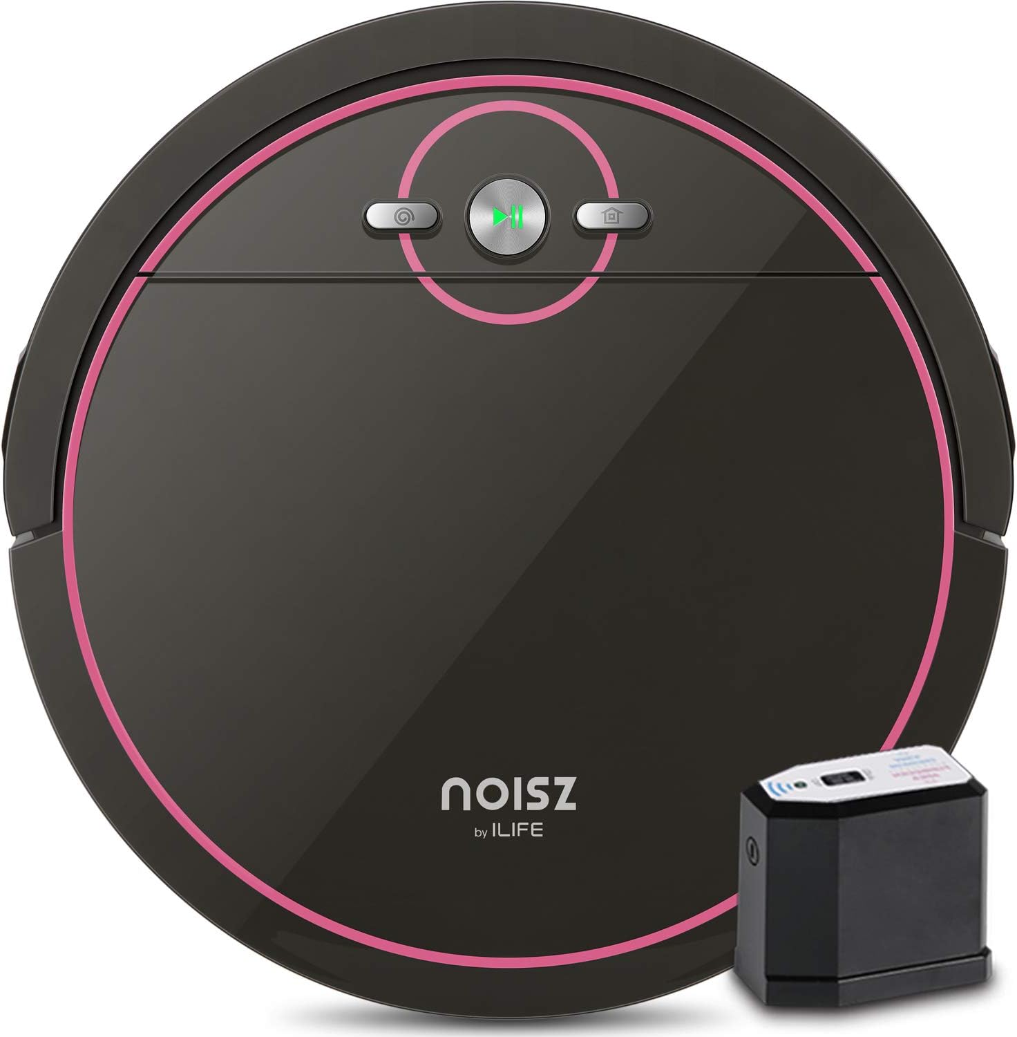 NOISZ by ILIFE S5 Robot Vacuum Cleaner, ElectroWall, Tangle-Free Suction Port, Quiet, Automatic Self-Charging Ideal for Pet Care, Hard Floor and Low Pile Carpet, Black