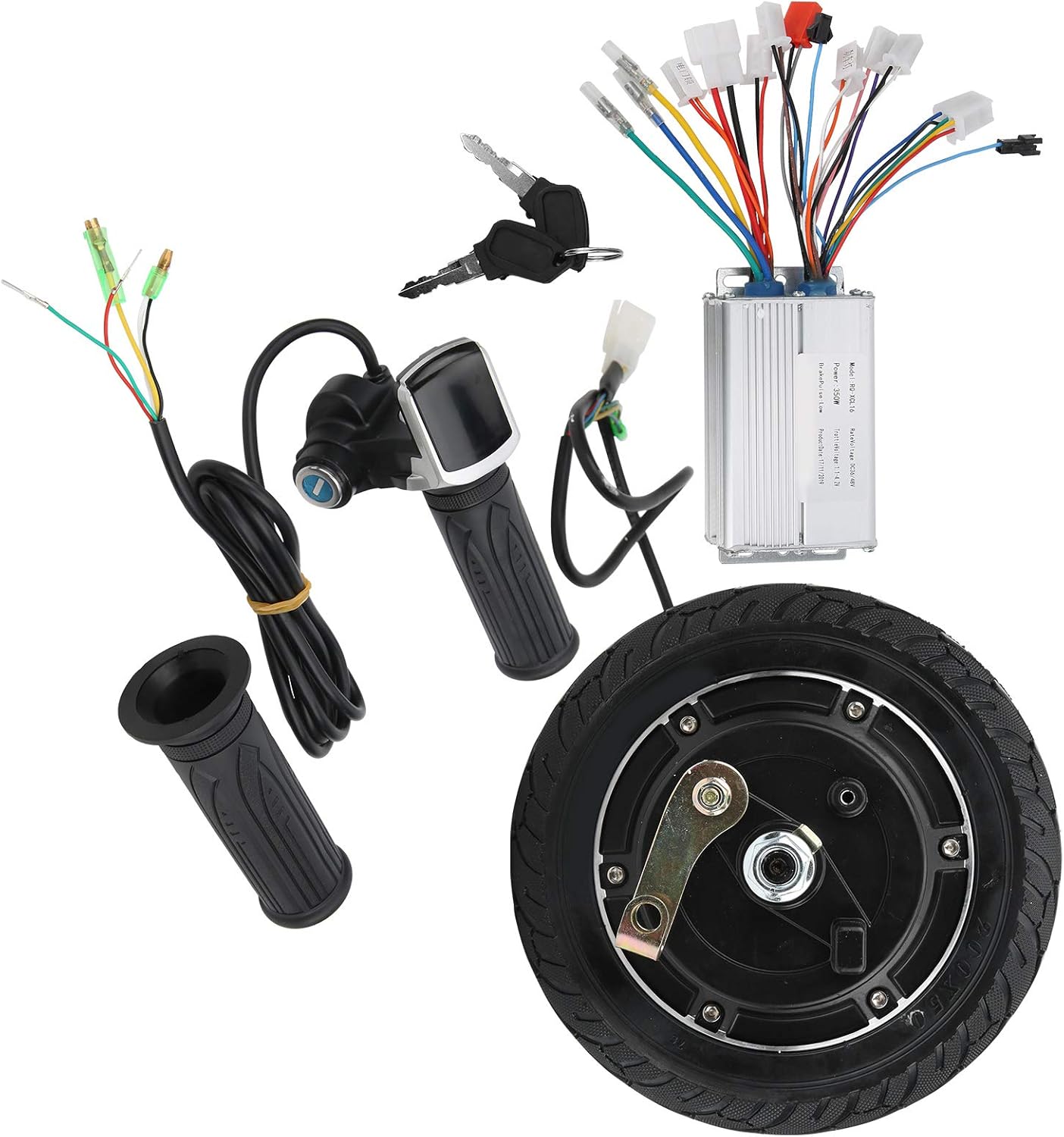 Electric Scooter Hub Motor Kit, 48V 350W Wheel E-Bike Motor Conversion Hub Kit Electric Bike Wheel Brushless Hub Motor Accessory for 8in Electric Scooter