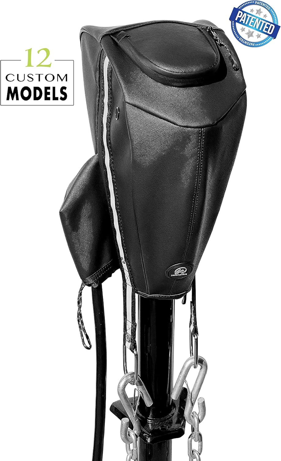 Clever Cover for Smart Jack by Trailersphere Custom Electric Tongue Jack Cover for Trailer, RV, Camper, Chains Holder, Plug Protector, Sun and Waterproof (Smart Jack Cover) Pack of 2