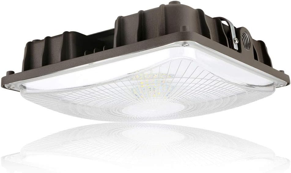 Konlite 27W LED Canopy Area Light - 6 Pack - 100W Equal - 3800 LM - Cool Light - 120-277V - UL/DLC, Idea for for Gas Station, Gym, Warehouse, Shop, Underpass, Loading Dock etc.