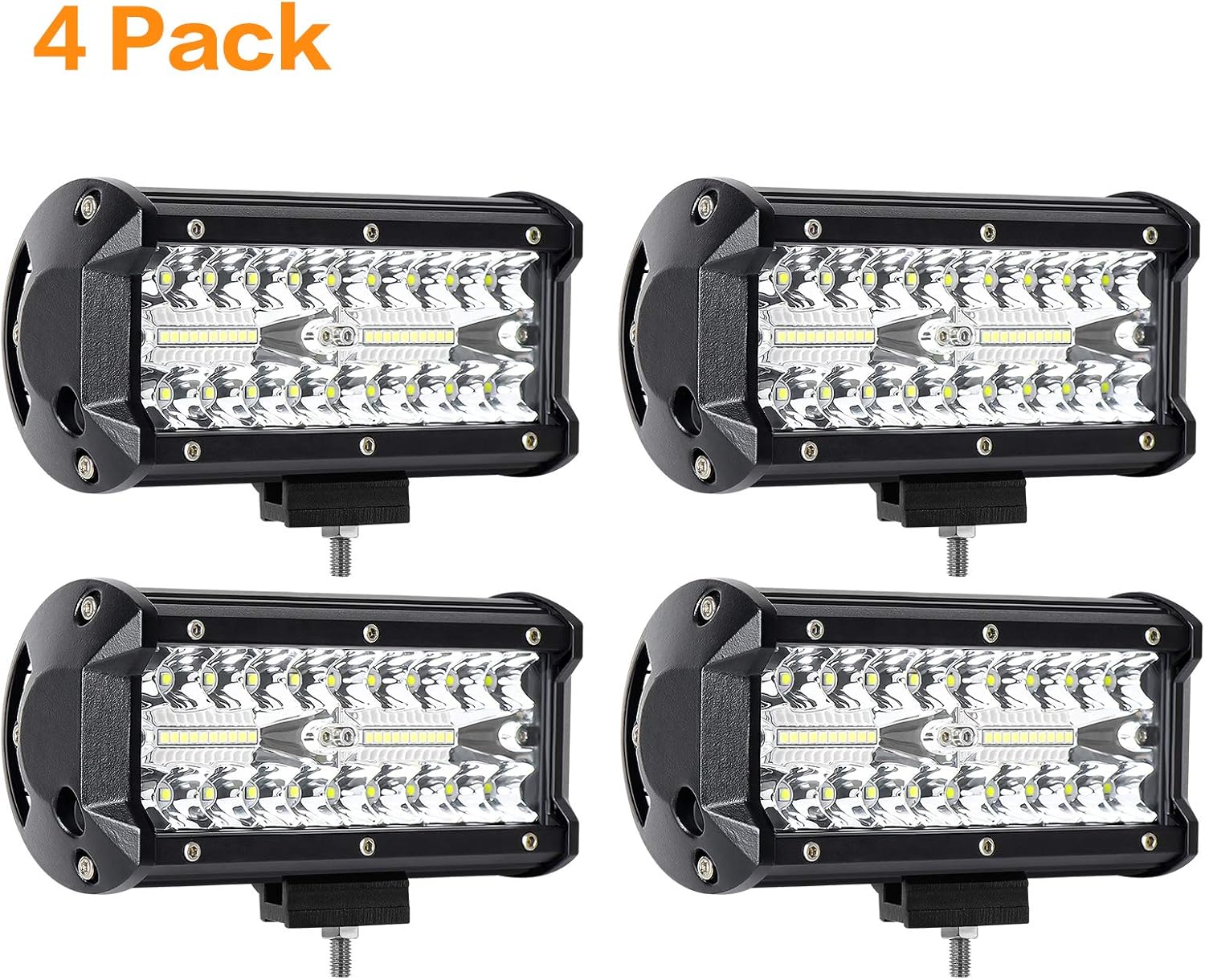 BEEYEO 7 Inch Led Light Bars 240W 24000lm Led Driving Lights Off Road Lights with Spot&Flood Combo Beam,Waterproof Work Lights for Trucks Boat SUV UTV ATV (4 Pack) Pack of 2