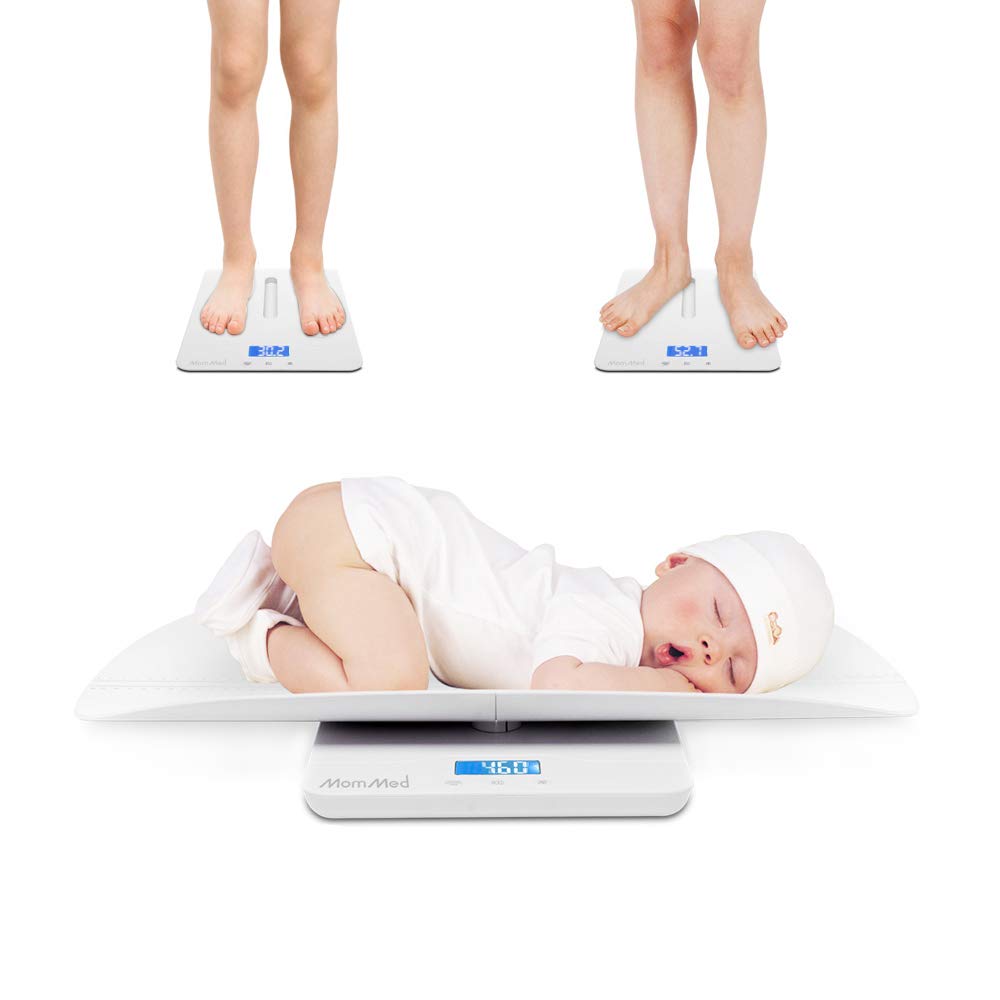 MomMed Baby Scale, Multi-Function Toddler Scale, Baby Scale Digital, Pet Scale, Infant Scale with Hold Function, Blue Backlight, Weight(Max: 220 Pound) and Height Track (Max: 24inch)… Pack of 2