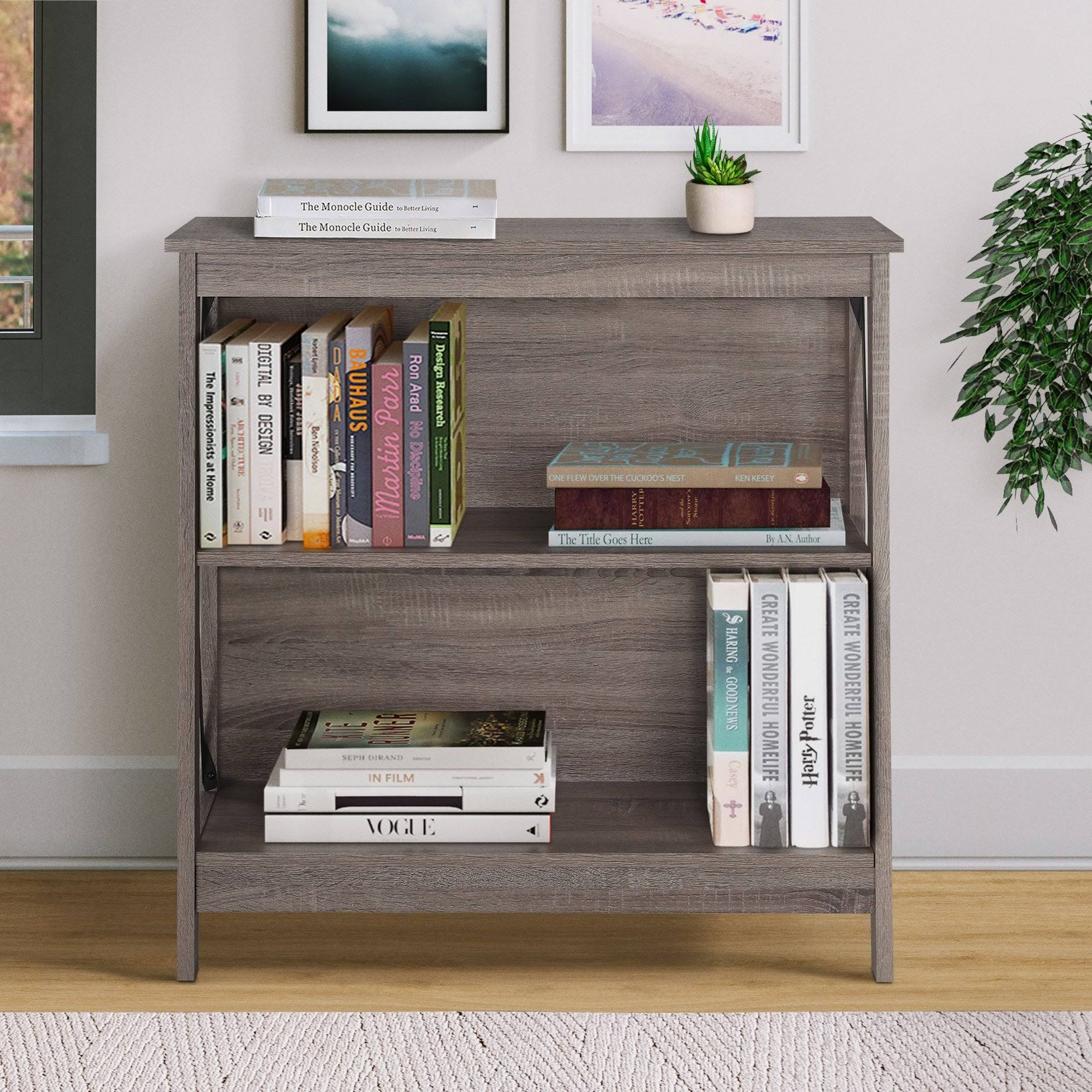 Saint Birch Mack 2-Shelf Bookcase - Smoked Oak