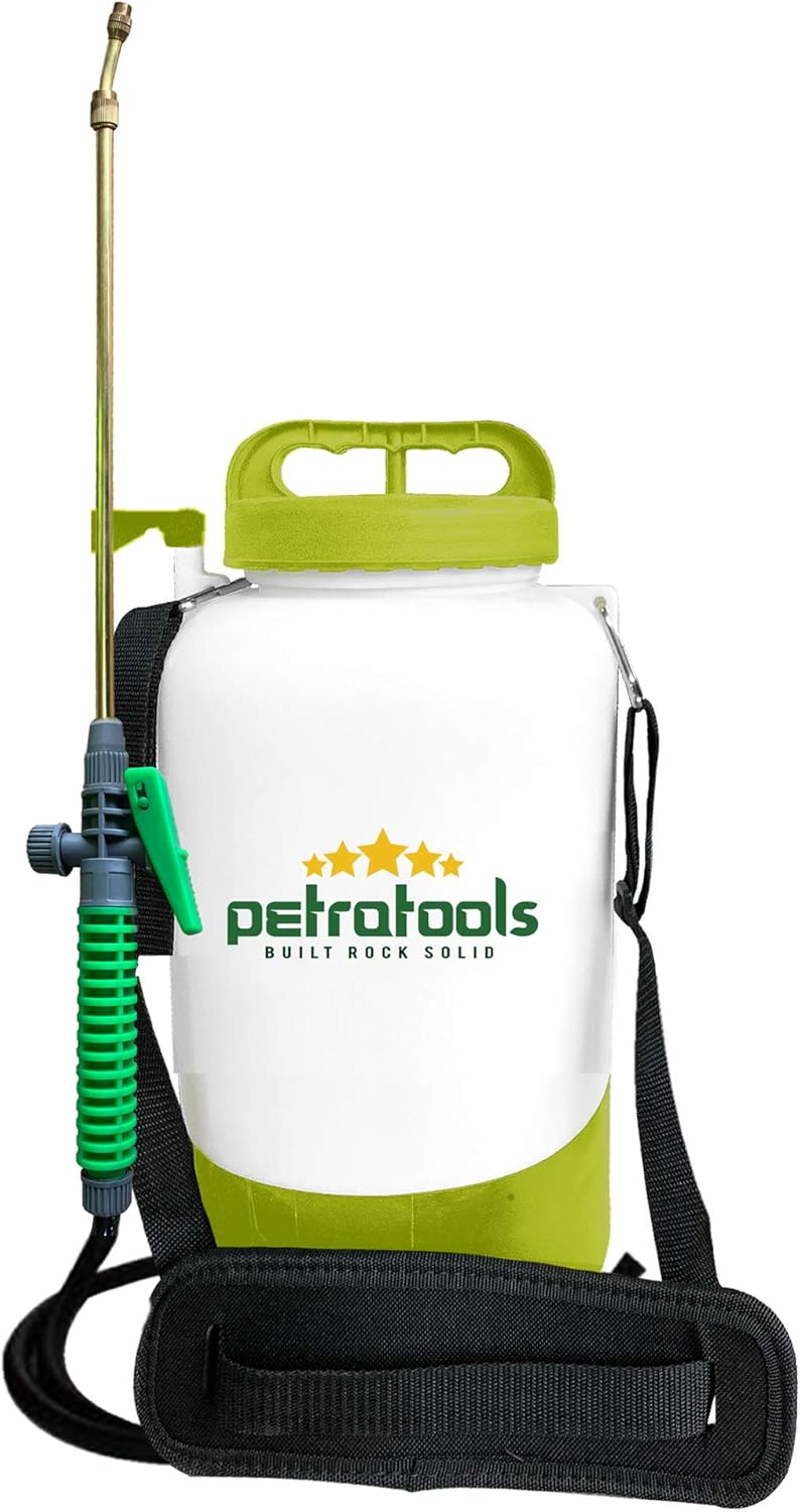 PetraTools 1 Gallon Battery Sprayer - Ultra Convenient Battery Powered Sprayer, Garden Sprayer & Weed Sprayer with Easy-to-Carry Strap, Electric Sprayer & Yard Sprayer with Long-Lasting Battery Life Pack of 2