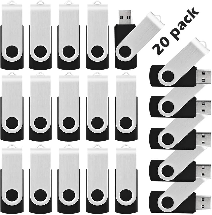 KOOTION 5 X 1GB USB Flash Drives Thumb Drives Pack Memory Stick USB 2.0(5 Colors: Black Blue Green Purple Red) Pack of 2