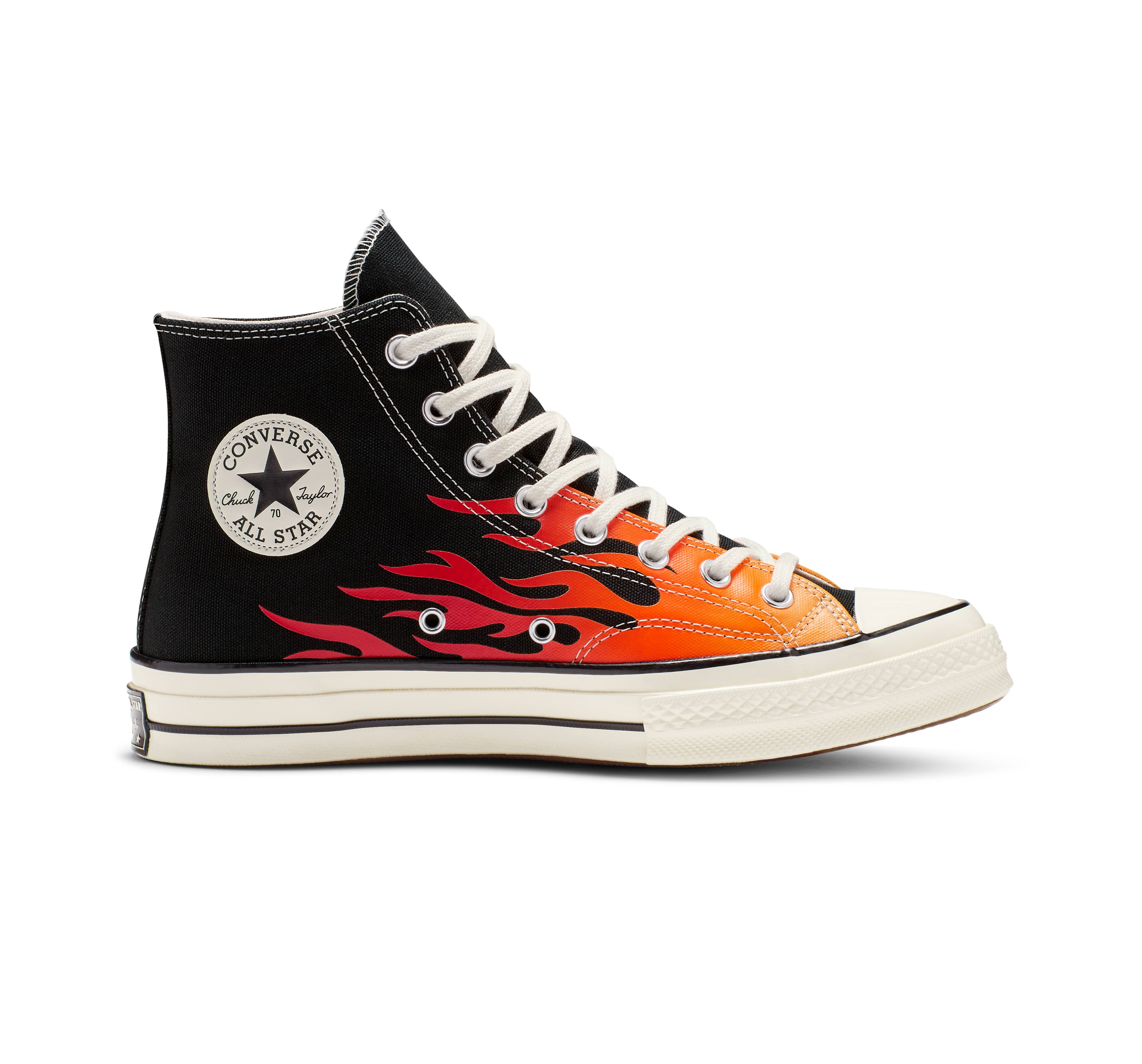 Converse Chuck 70 Hi - Black/Enamel Red Flame 10