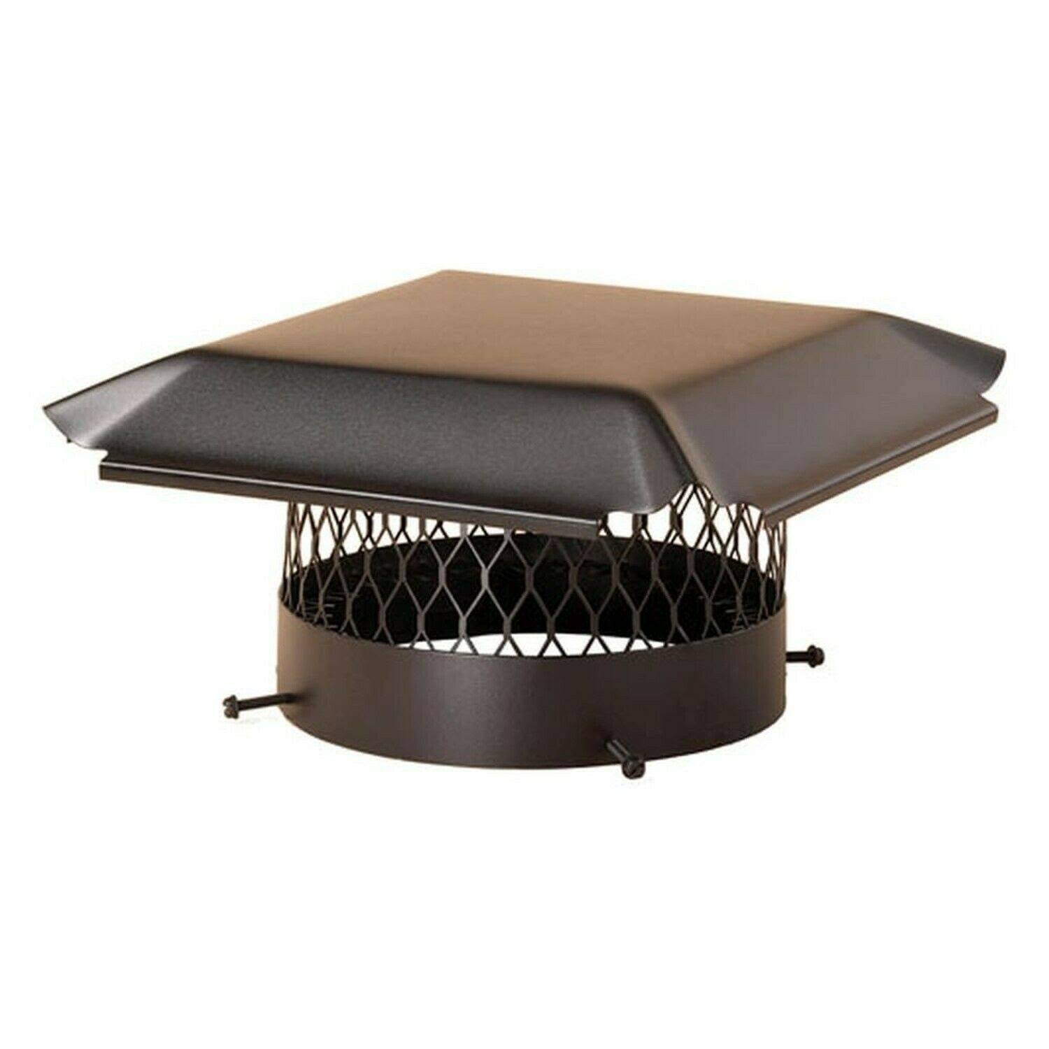 Draft King CBO14 Round Bolt on Black Galvanized Steel Single Flue Chimney Cap, 14x22
