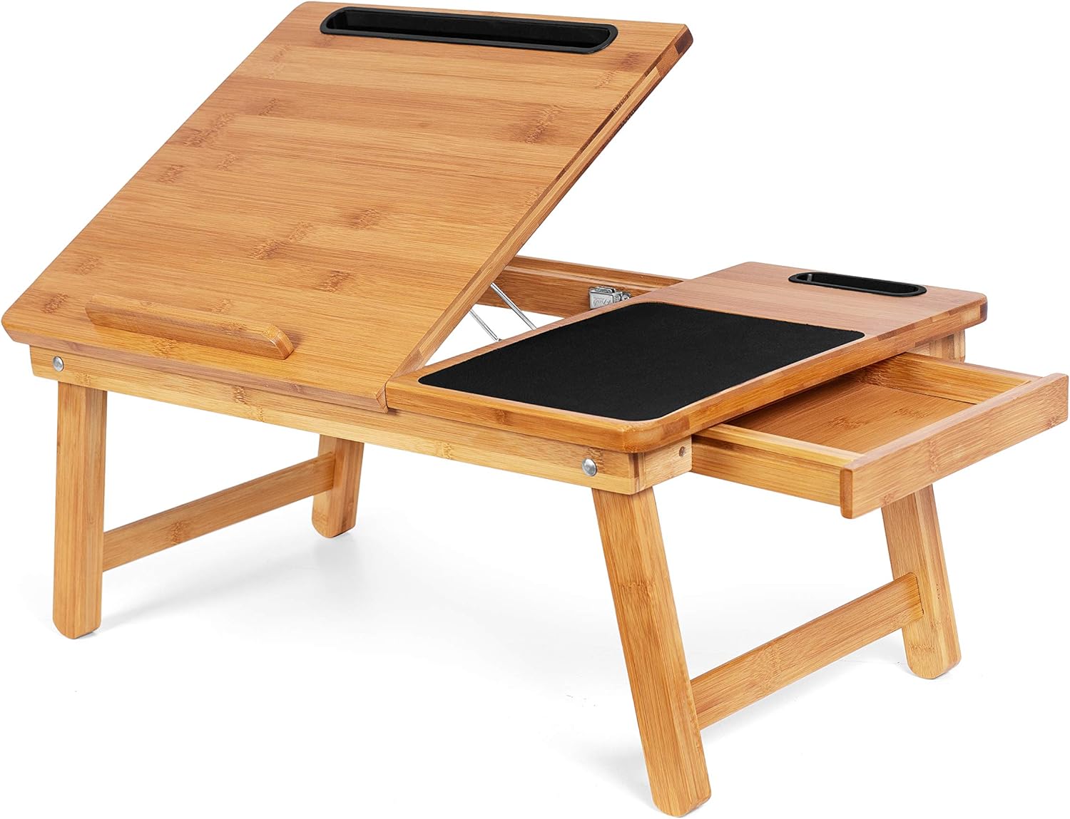 Sofia + Sam Multi Tasking Laptop Bed Tray – Work from Home Desk - Bamboo Lap Desk – Folding TV Tray Table – Smartphone Tablet Lap Tray – Homework Study Reading Eating Food - Computer Stand - Natural Pack of 2