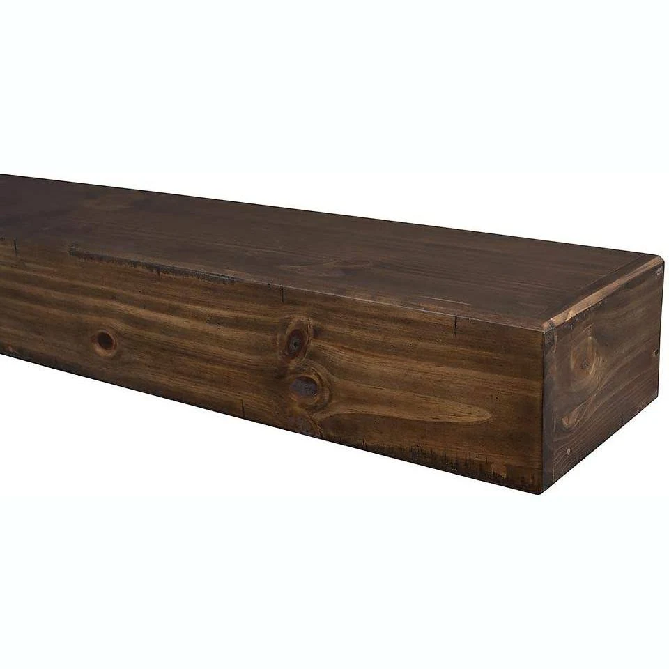 Mantels Direct Dakota 72x22 Rustic Wood Fireplace Mantel Shelf in Mocha