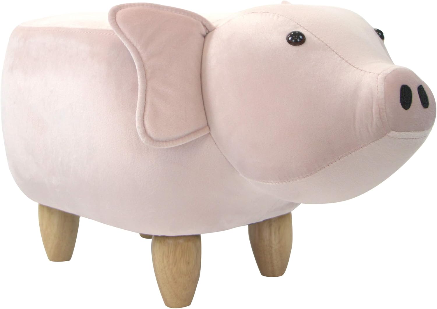 Critter Sitters Pink 15-in. Seat Height Pig Animal Shape Ottoman-Furniture Pack of 2
