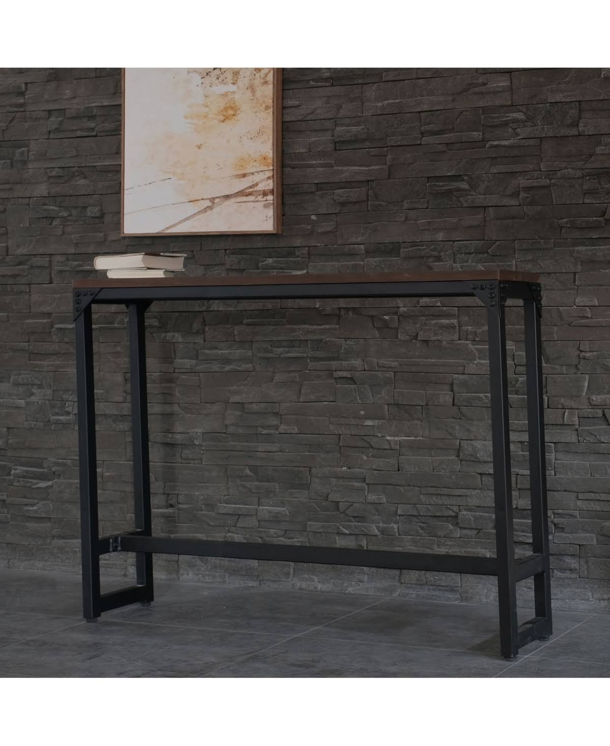 AC Pacific Minimalist Contemporary Industrial Bar and Cocktail Logan Table - Black