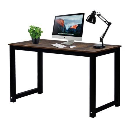 Office Desks Computer Desk Office Table 55 inch Inches Stable Metal Frame Wood Surface Wood Work-Station Study Home Office Furni