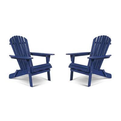 Linsey Solid Wood Folding Adirondack Chair Breakwater Bay Color: Navy Blue