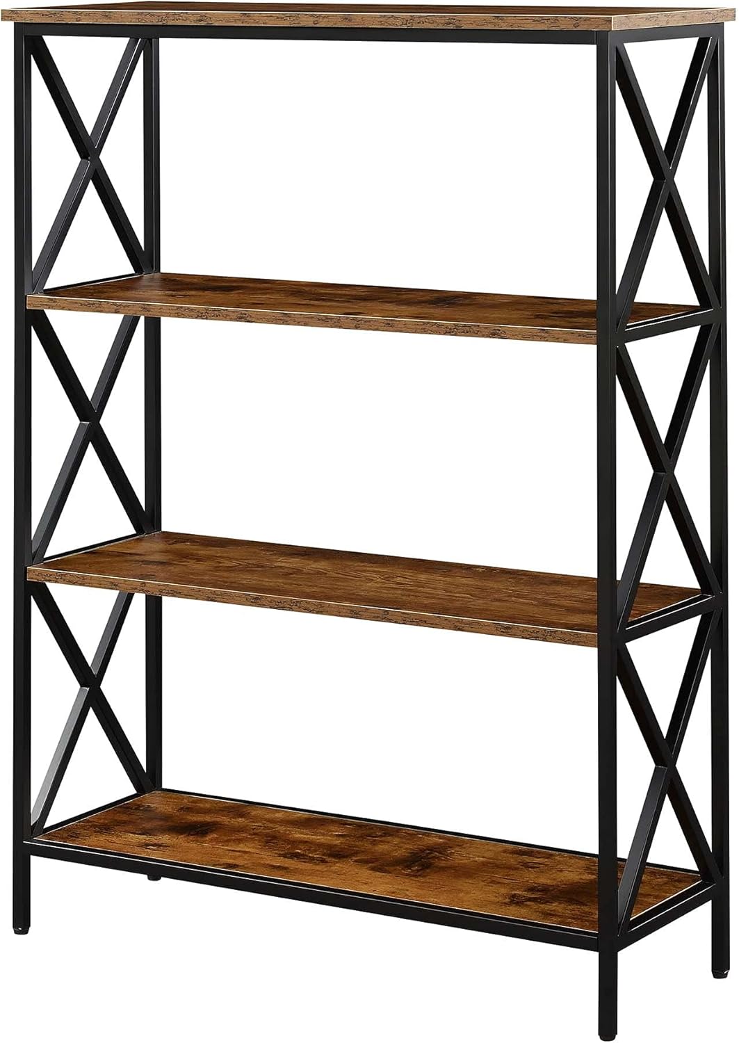 Convenience Concepts Tucson 4-Tier Bookcase, Barnwood/Black