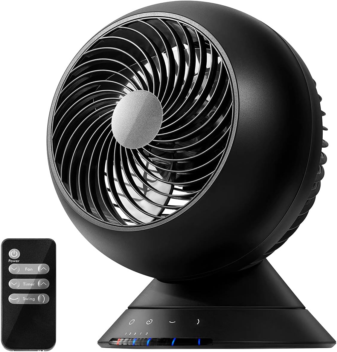13 Inch Mid-size Cooling Fan Air Circulator, Oscillating Fan with Remote Control Portable Quiet for Home Office Use, KH-F533B, 13x10.4x10.4 in Pack of 2