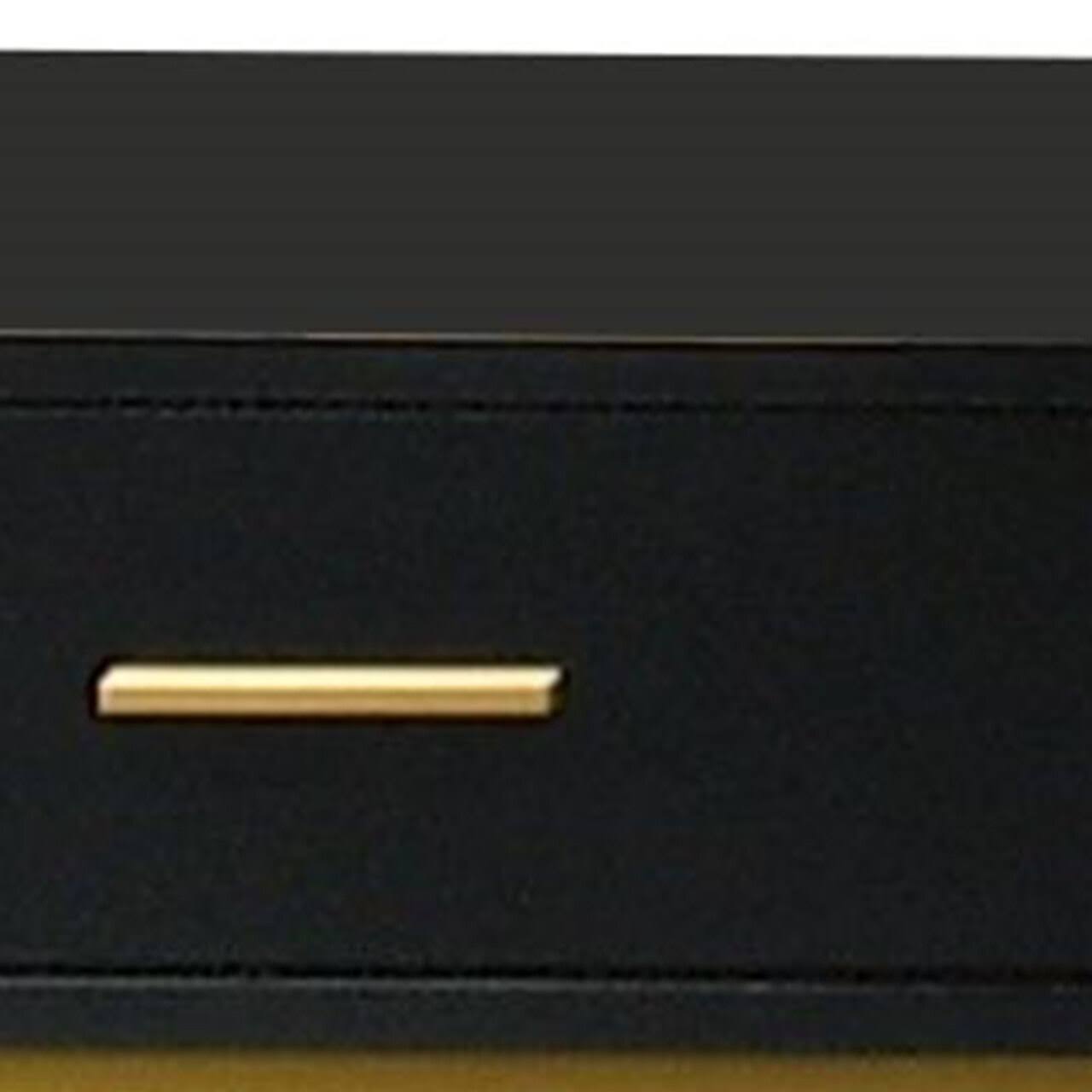 Benjara 1 Drawer Wooden Nightstand with Metal Legs, Black and Gold