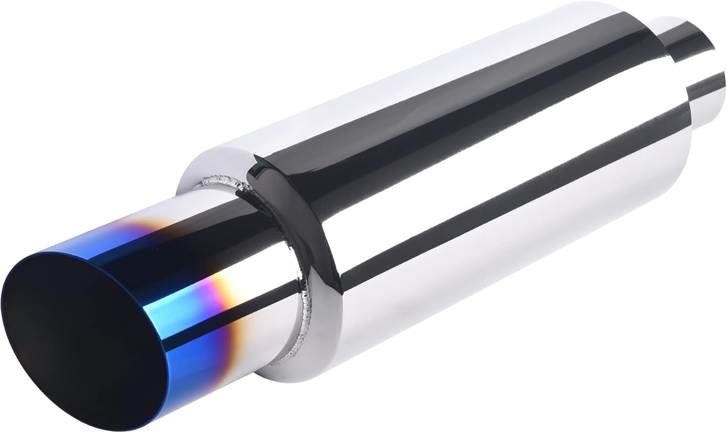 EVIL ENERGY 2.25'' Inlet 3'' Outlet Exhaust Burnt Muffler Tip Universal for Car Stainless Steel 14.7'' Length Pack of 2