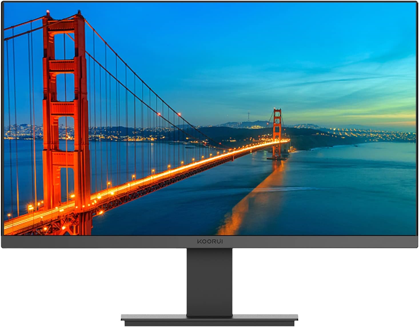 KOORUI 22 Inch Computer Monitor, 1080p FHD 75Hz Desktop Monitor with HDMI VGA Free Flicker Low BlueLight, Frameless Led Monitor for PC Home Office, Black