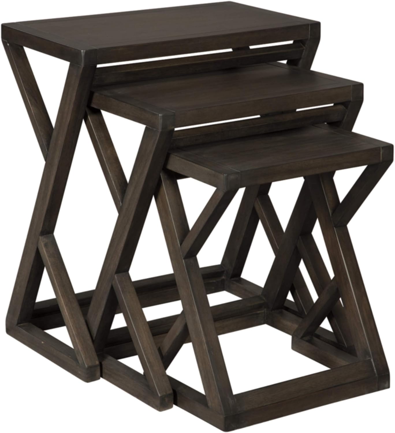 Signature Design by Ashley Enderton Distressed Contemporary Accent Table, 23 Inches, Brown and Black Pack of 2
