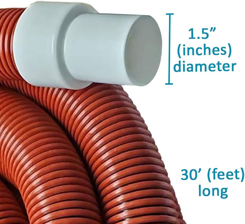Puri Tech Professional 1.5 Inch x 30 Feet Long Vacuum Hose for In-Ground Swimming Pools Pack of 2