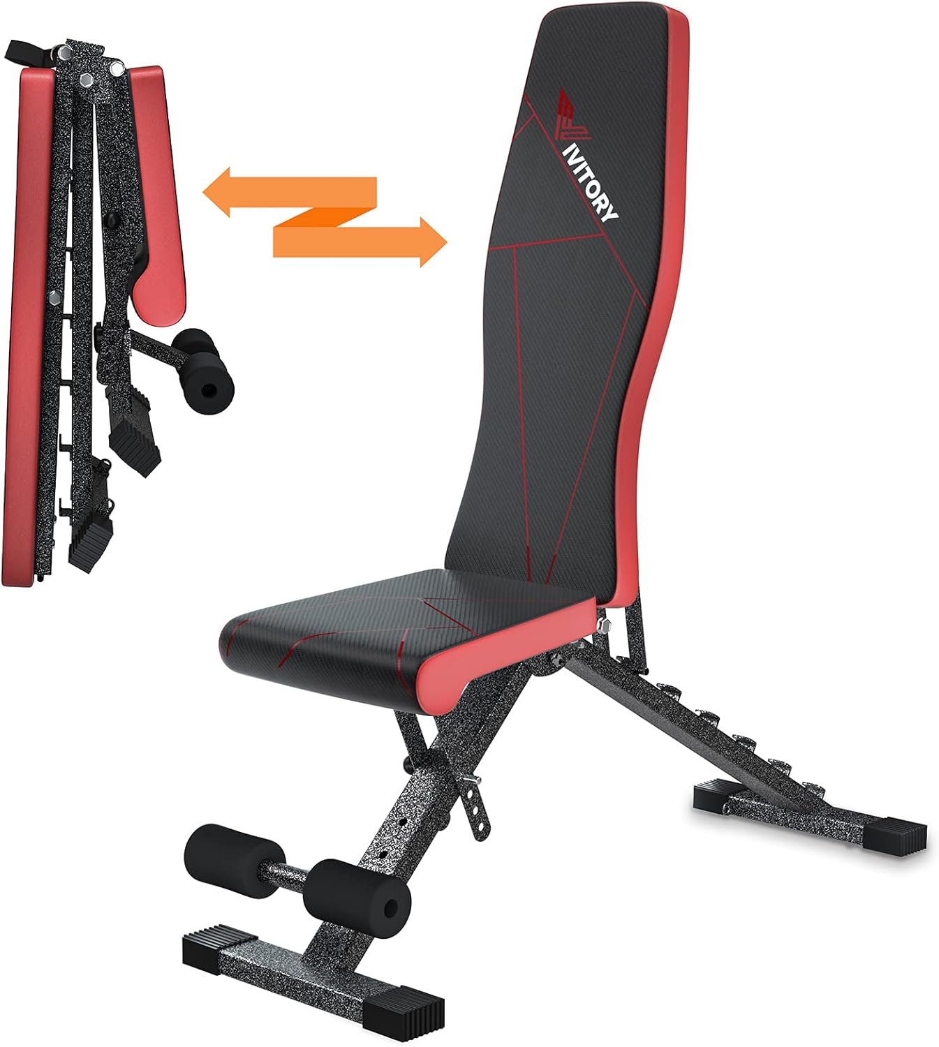 VIVITORY Adjustable Weight Bench, Full Body Workout with Fast Folding, Thicken Premium Steel, Incline Bench for Home Gym Strength Training Bench Press with Easy Installation Pack of 2