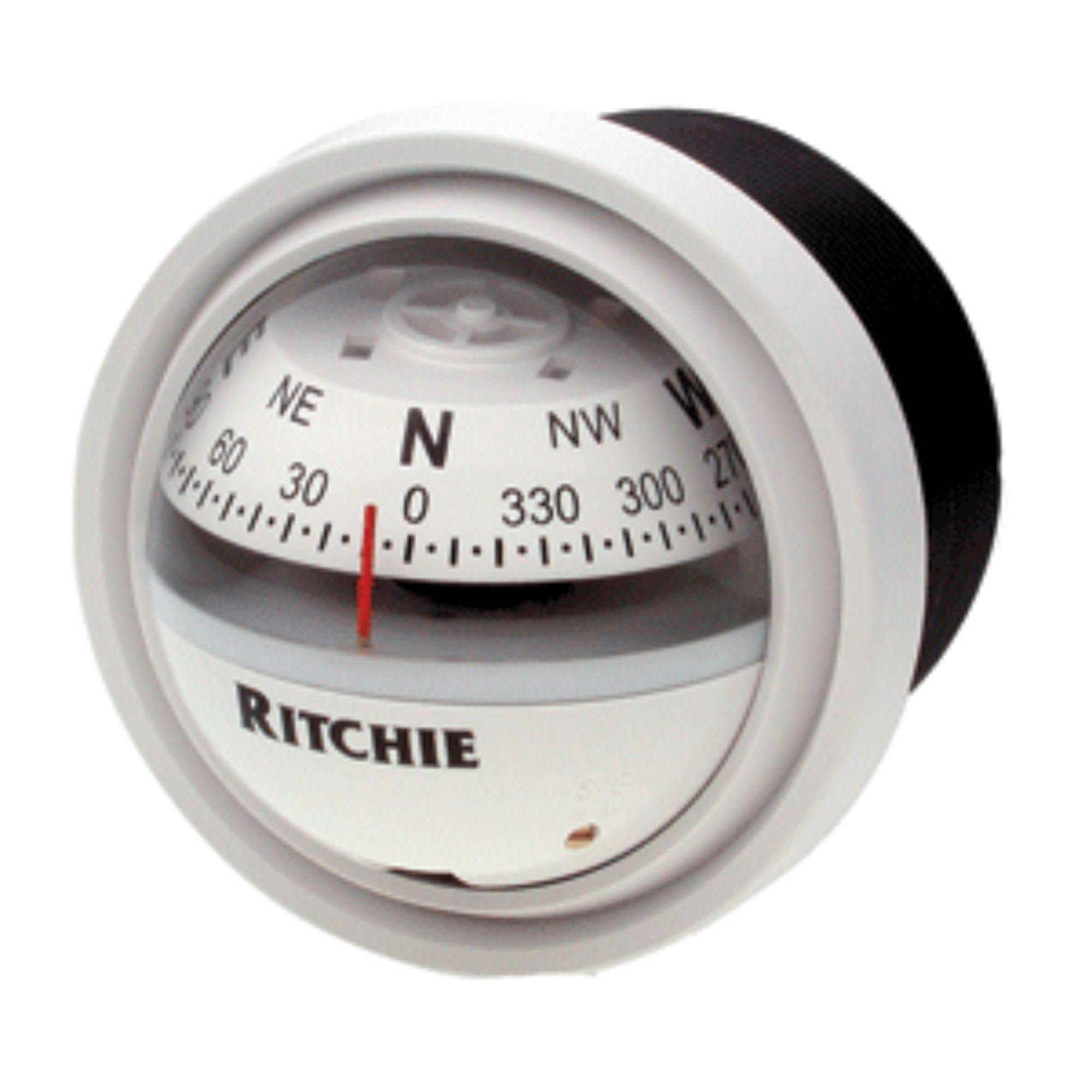 CWR Wholesale 5x22 White and Black Nautical Ritchie V-57W.2 Explorer Compass Dash Mount