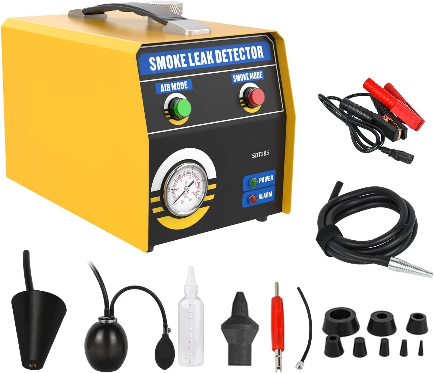 VKALTUL Automotive Smoke Machine EVAP 12V Car Pipe System Leak Tester Fuel Leakage Detector with Pressure Gauge for Vehicles Motorcycles(Air Mode/Smoke Mode)