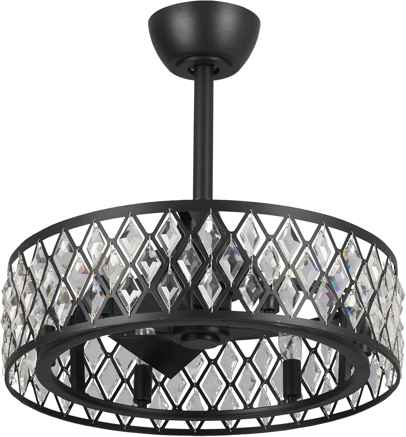 Ceiling Fan with Light Modern Small Ceiling Fan with Light and Remote CControl, 26 Inch, Black