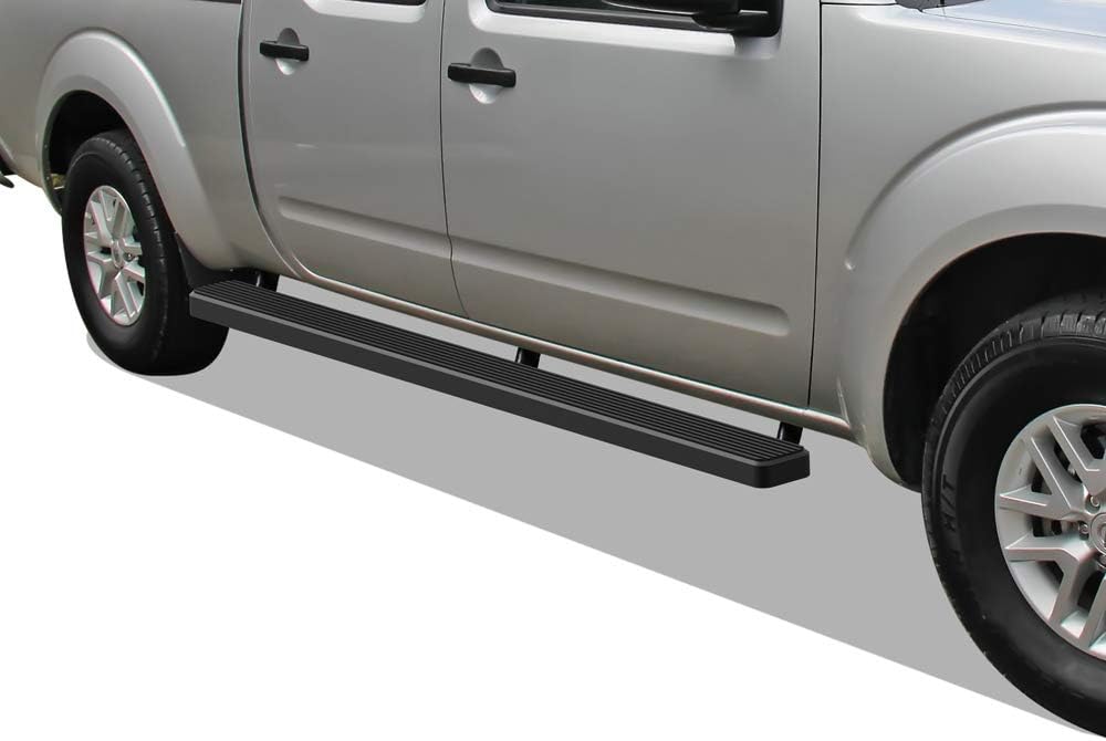 APS iBoard Running Boards (Nerf Bars Side Steps Step Bars) Compatible with Nissan Frontier 2005-2022 Crew Cab (Black Powder Coated Running Board Style)