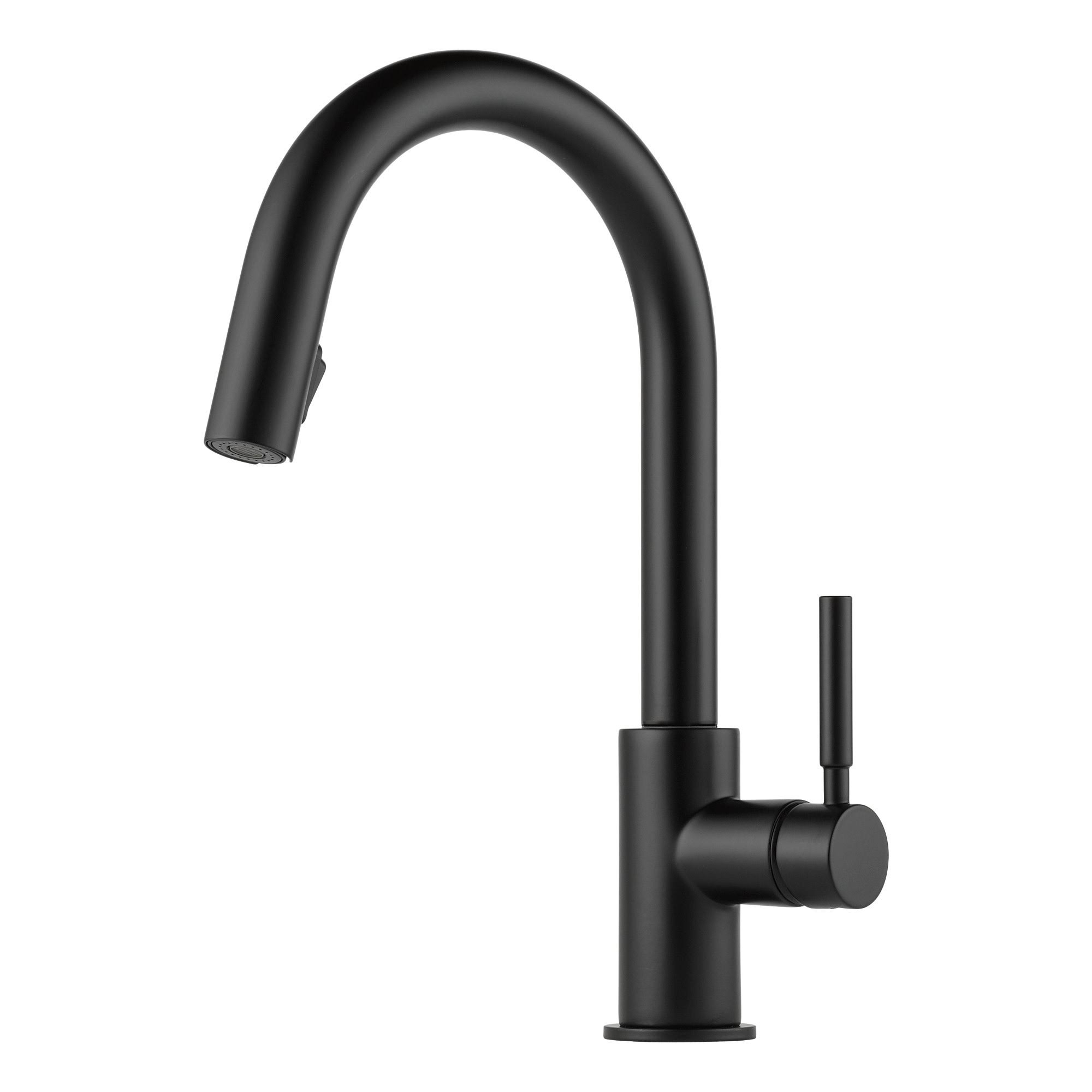 Brizo 63020LF Matte Black Solna Single Handle Pull-Down Kitchen Faucet