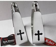 Challenger Western Angled Aluminum Saddle Stirrups w/ Black Cross Inlay 5132