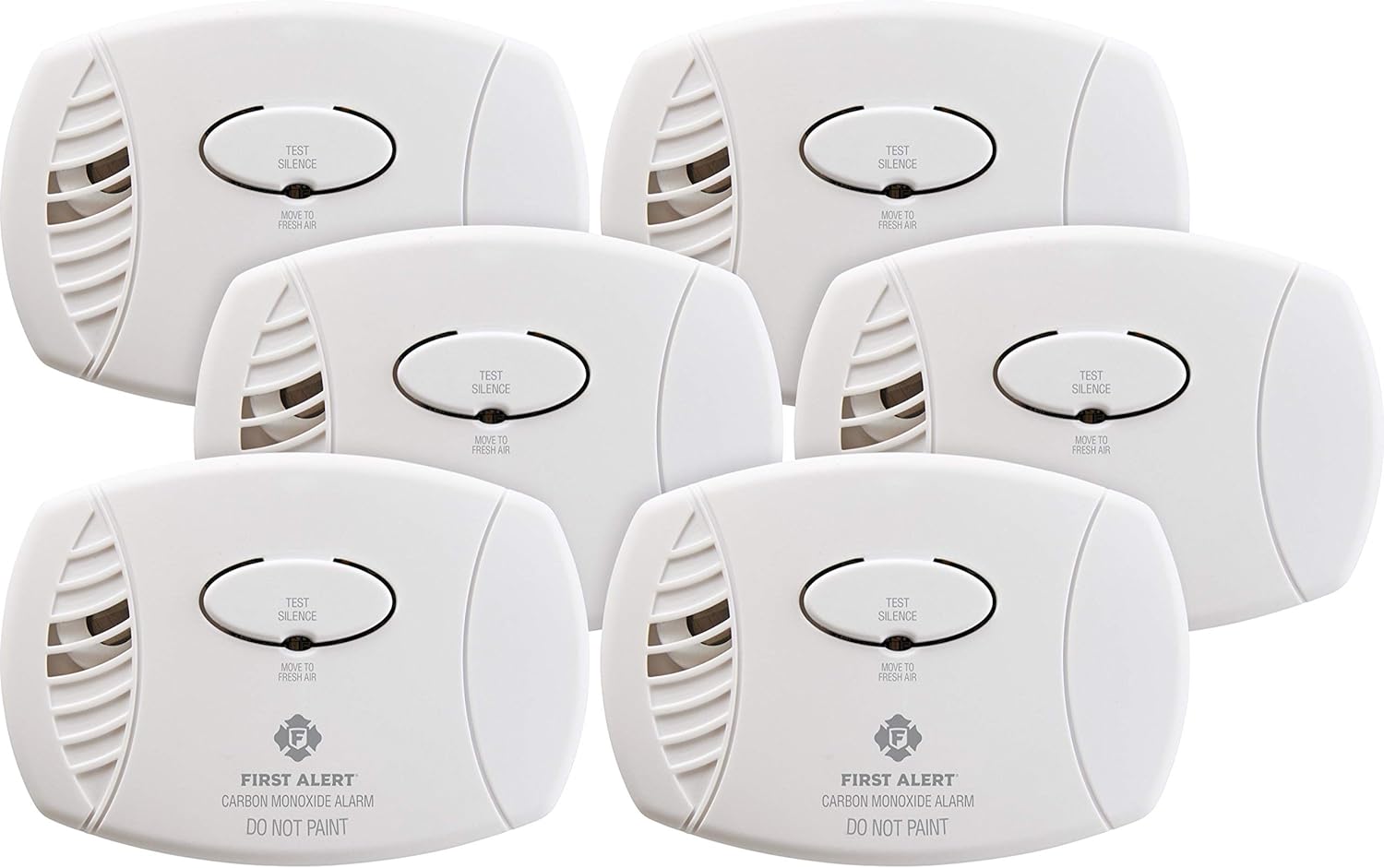 First Alert CO400 Carbon Monoxide Detector, Battery Operated, 6-Pack , White