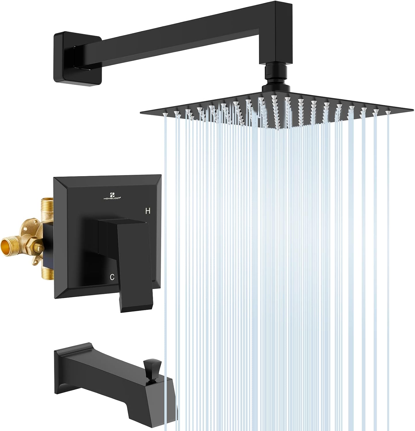 HOMELODY Shower Faucet Shower Valve Trim Kit Tub and Shower Faucet Set Rainfall Shower System with 8