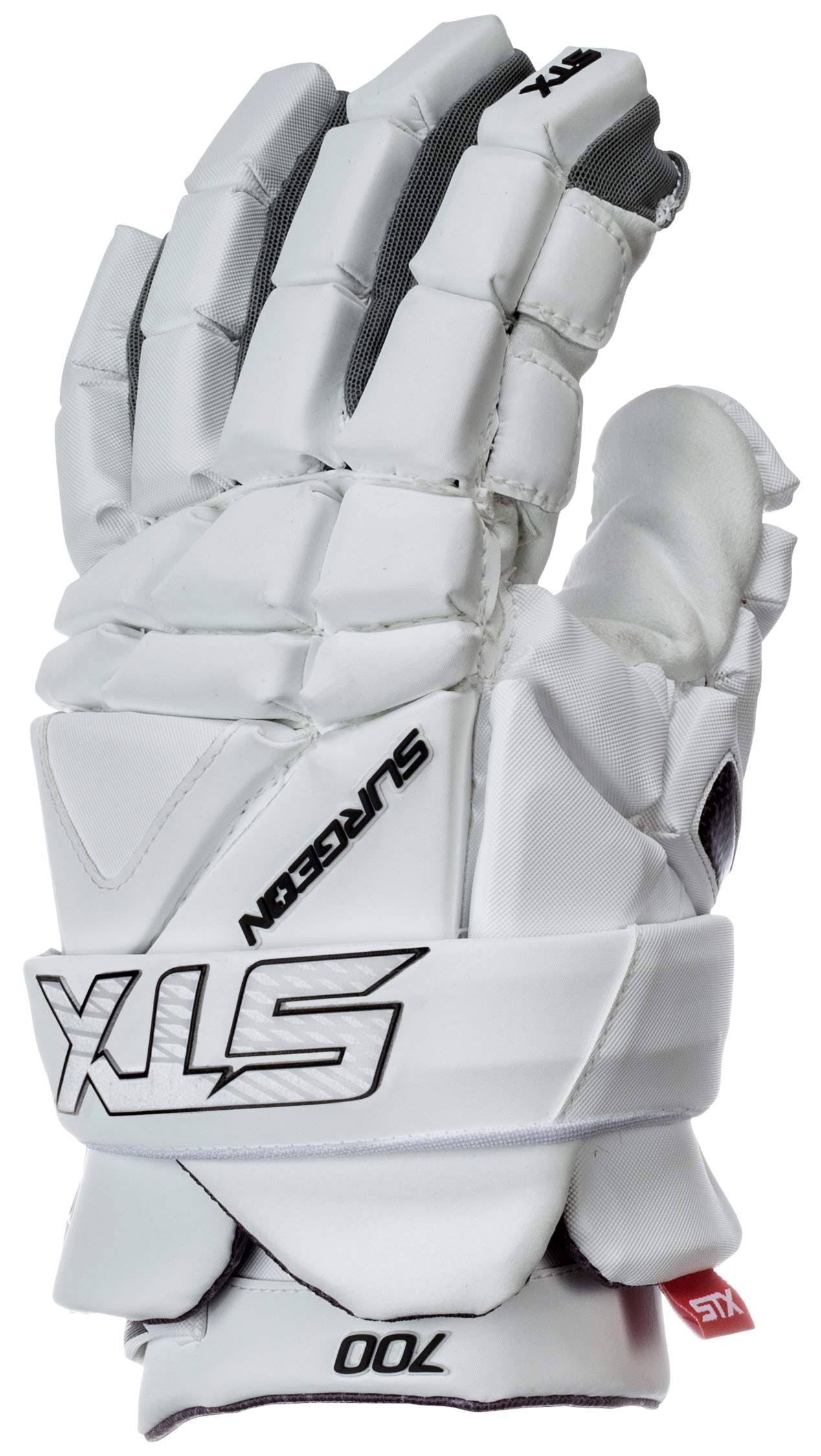 STX Lacrosse Surgeon 700 Gloves, Medium, White