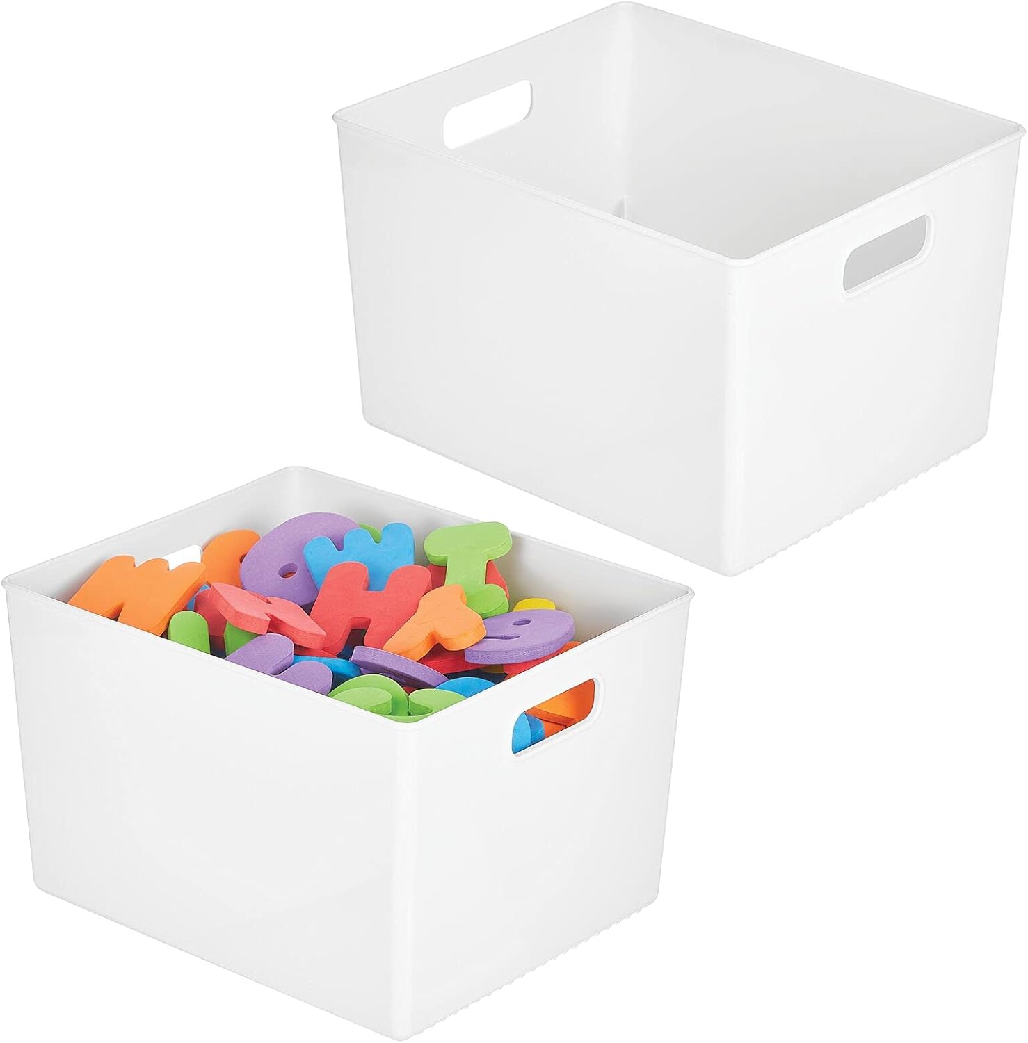 mDesign Deep Plastic Home Storage Organizer Bin for Cube Furniture Shelving in Office, Entryway, Closet, Cabinet, Bedroom, Laundry Room, Nursery, Kids Toy Room - 12