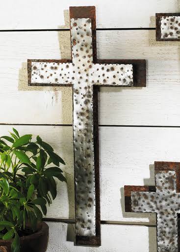 Western Iron Wall Cross - Large - 9x22W x 1x22D x 18x22H, Black Forest Decor