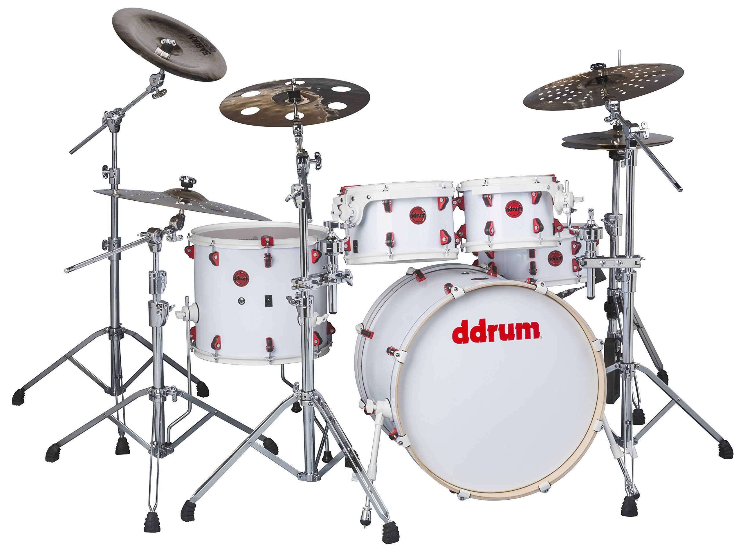 Ddrum Hybrid 5 Player Wht Shell Pack Kit, White Wrap Finish