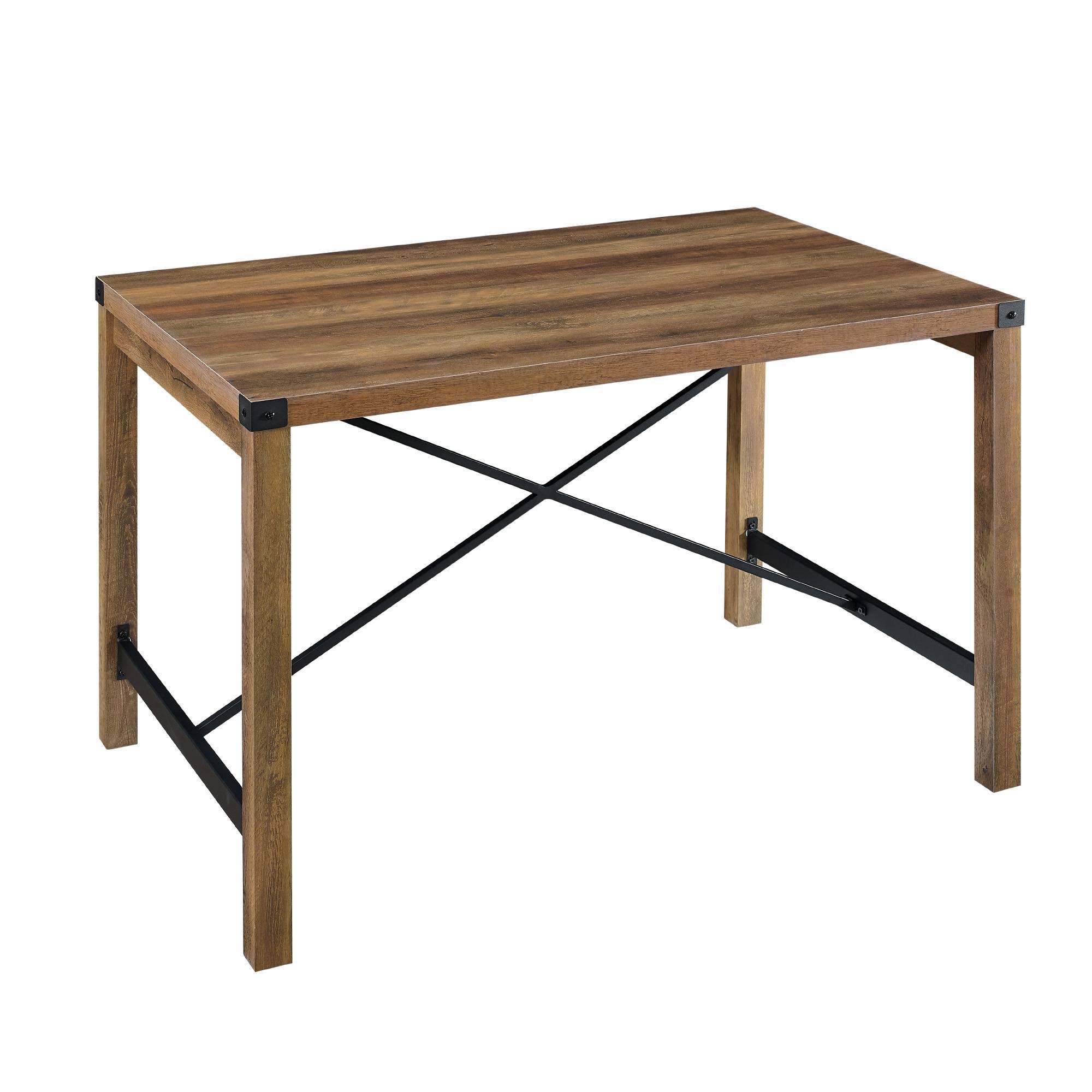 Sophie Rustic Farmhouse x Frame Dining Table Rustic Oak - Saracina Home