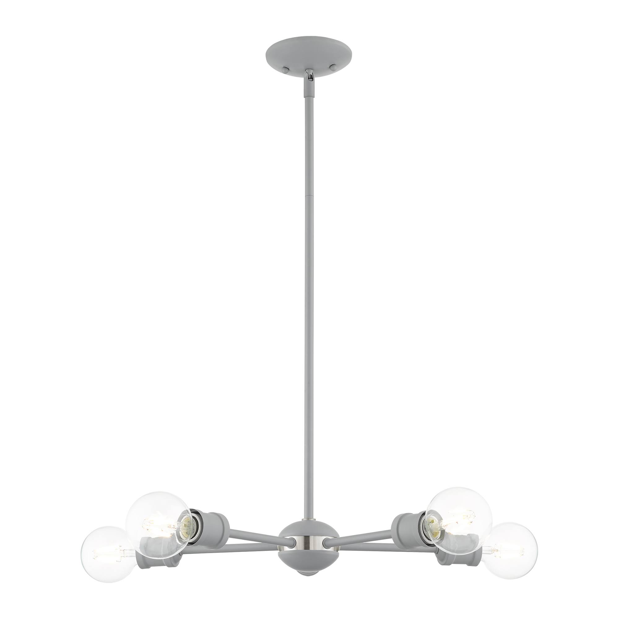 Livex Lighting Lansdale 5 Light Nordic Gray with Brushed Nickel Accents Chandelier 46135-80